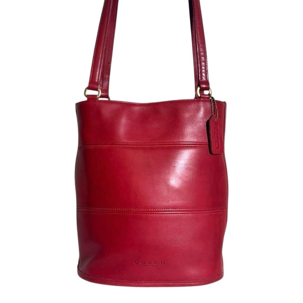 Coach Red Bucket Tote Bag